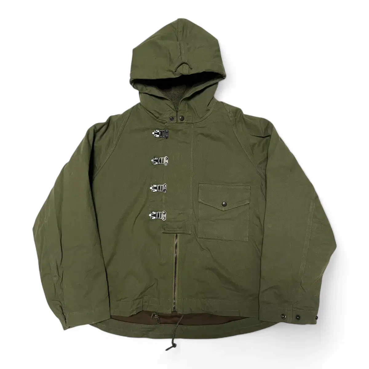 Nigel Cabourn Cameraman Khaki Pocket Hooded Jacket(48)