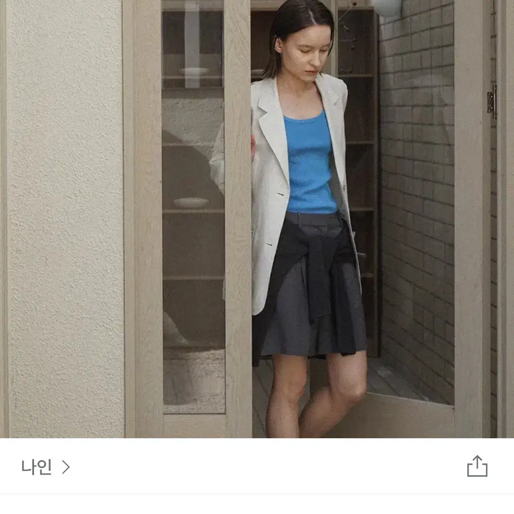 나인 루즈핏 긴팔 린넨 자켓