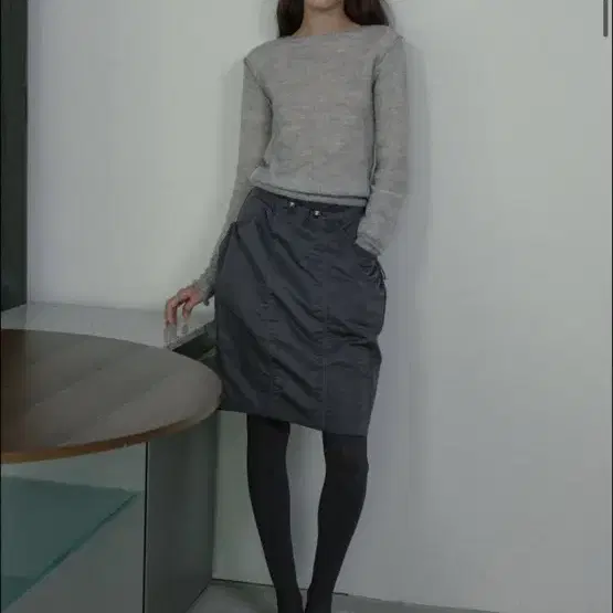 타입서비스 Shining Pocket Skirt [Charcoal]