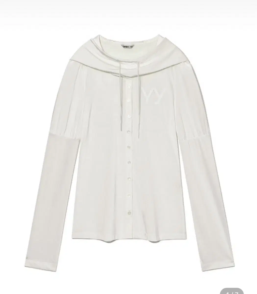 YY HOODED BLOUSE, WHITE