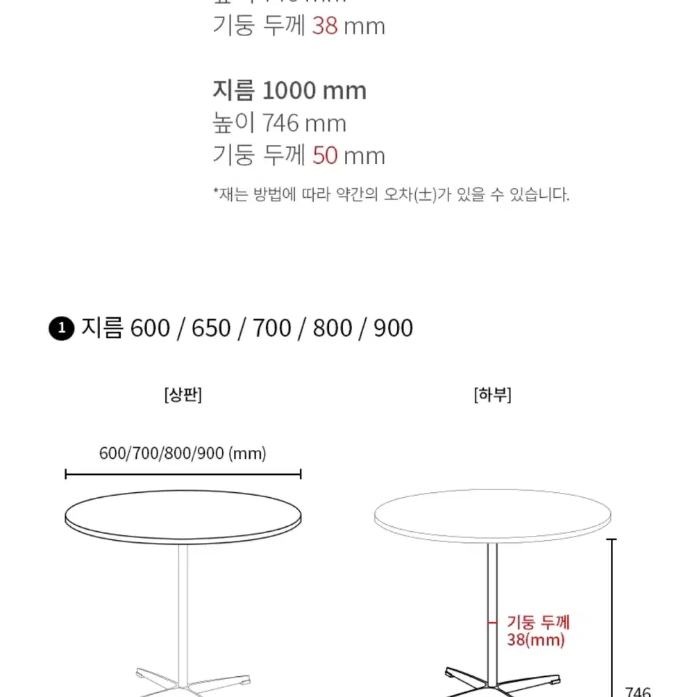 오늘의집 모모드 실버엣지 화이트 원형 테이블 700