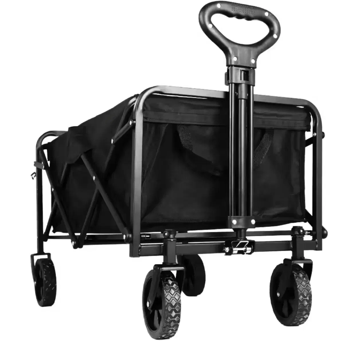 Free shipping on new products. Folding, large-capacity wagon for camping. Black color.