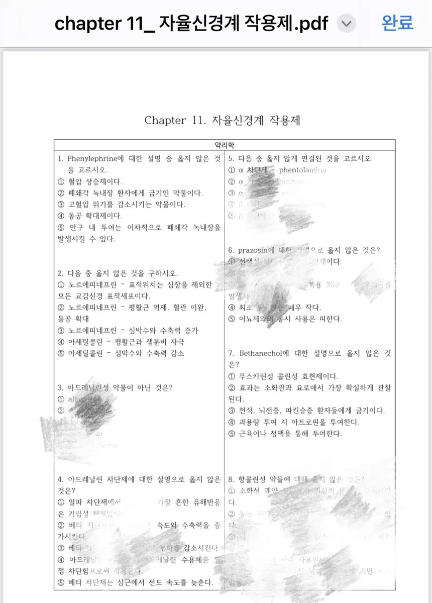 간호학과 약리학 문제 문제집 pdf