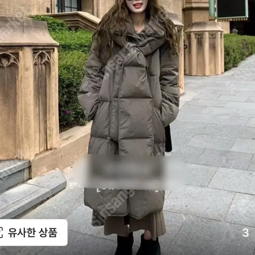 *할인* 목도리 롱패딩 세트 후드패딩