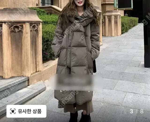 *할인* 목도리 롱패딩 세트 후드패딩