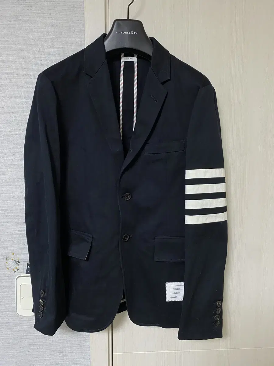 [1] Thom Browne four-button wool blazer jacket black