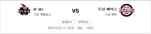 명당) 10.2 두산 vs kt 와일드카드전 양도합니다