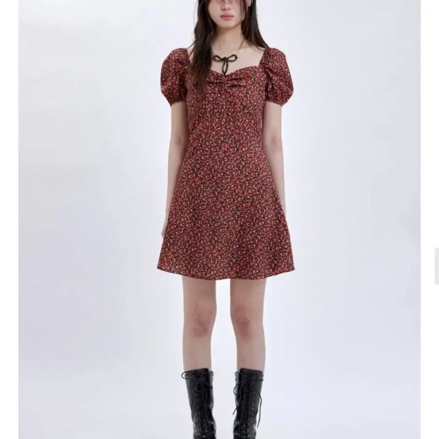 루루서울 red pansy dress 레드 팬지 드레스 원피스