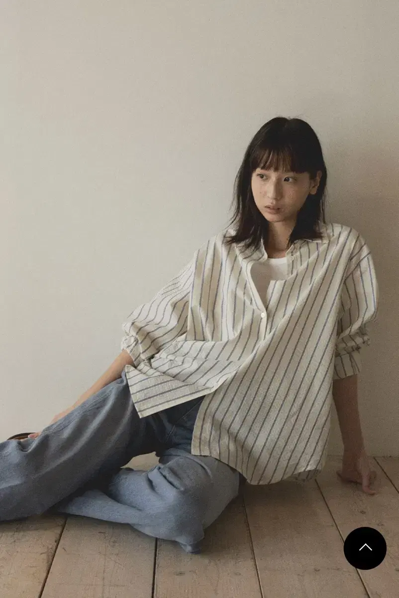 New) Ringseoul Striped Poplin Shirt Cream