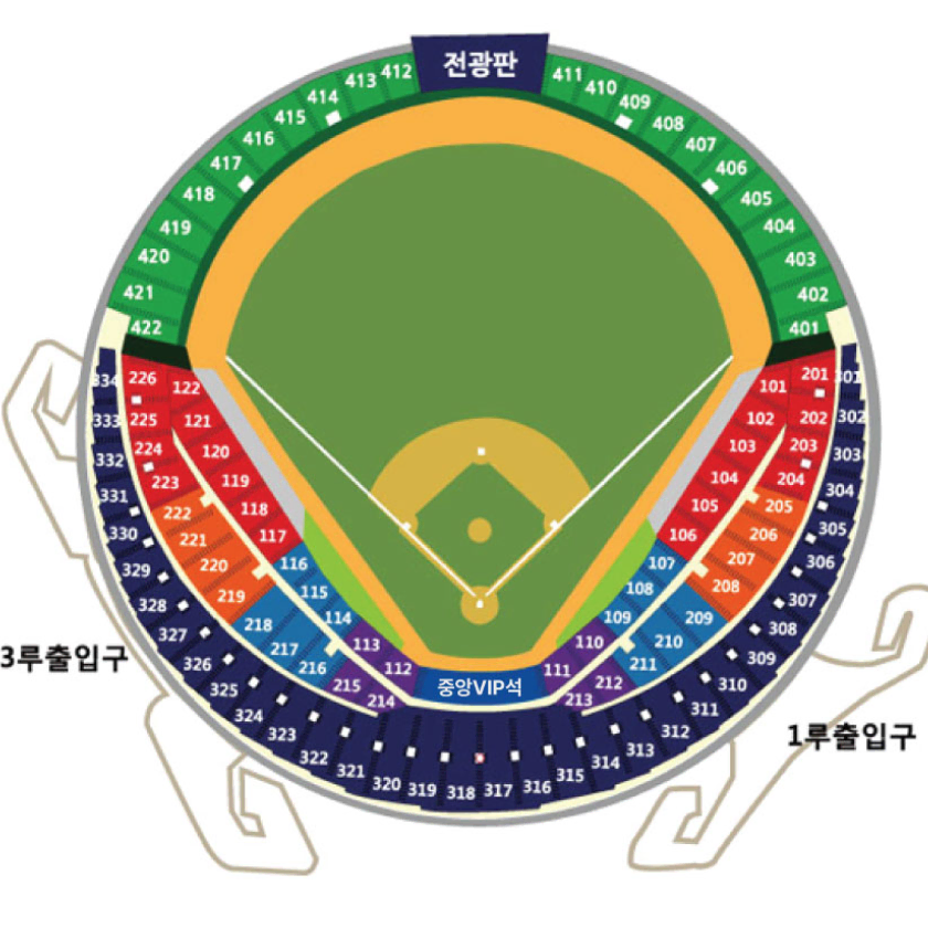 와일드카드 1차전 두산 kt 3루 레드석 4연석 1열