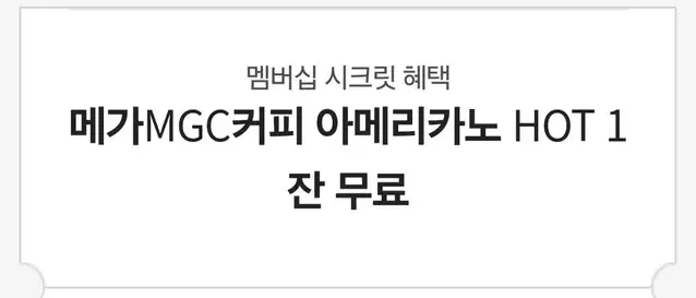 메가 MGC 아메리카노 HOT 10/6 까지