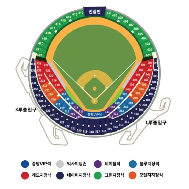 와일드카드 2차전 114구역(3루 블루) 2연석 양도