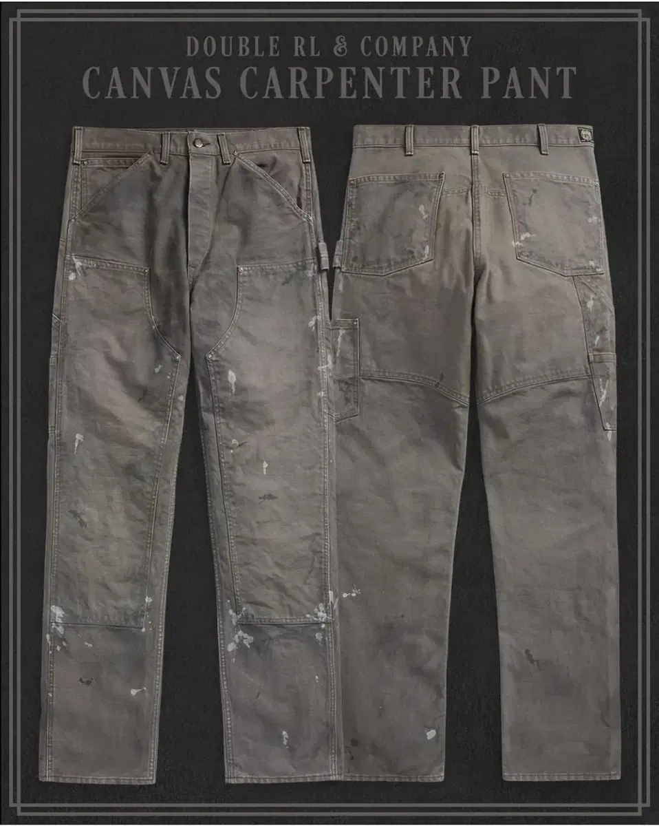 RRL Engineer Fit Distressed Canvas Pants (Carpenter)