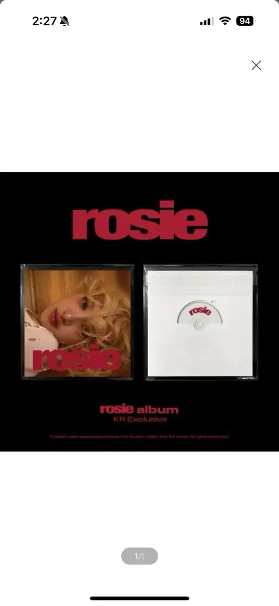 로제 ROSE first studio album KR Exclusive