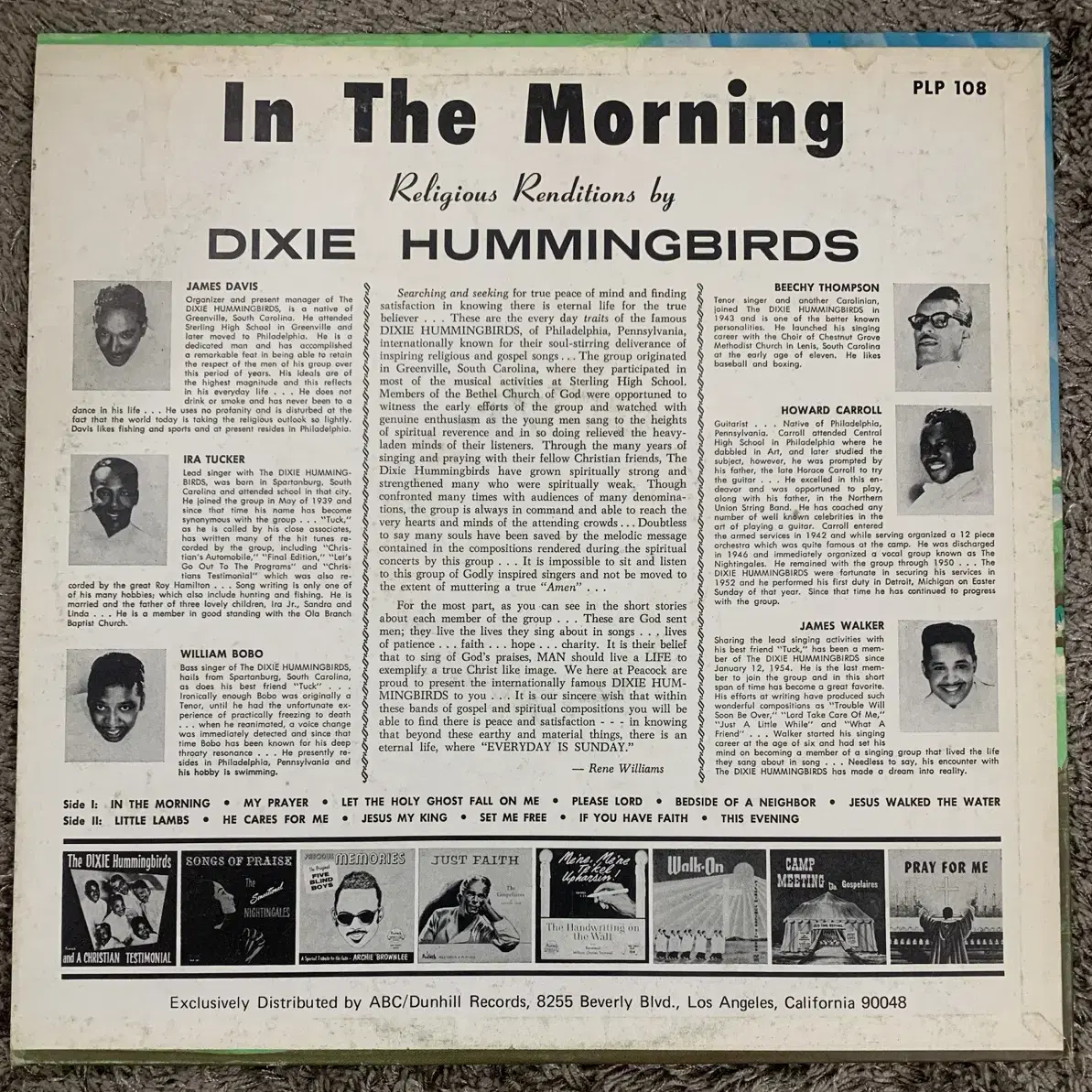 The Dixie Hummingbirds LP (가스펠,소울,) 희귀음반