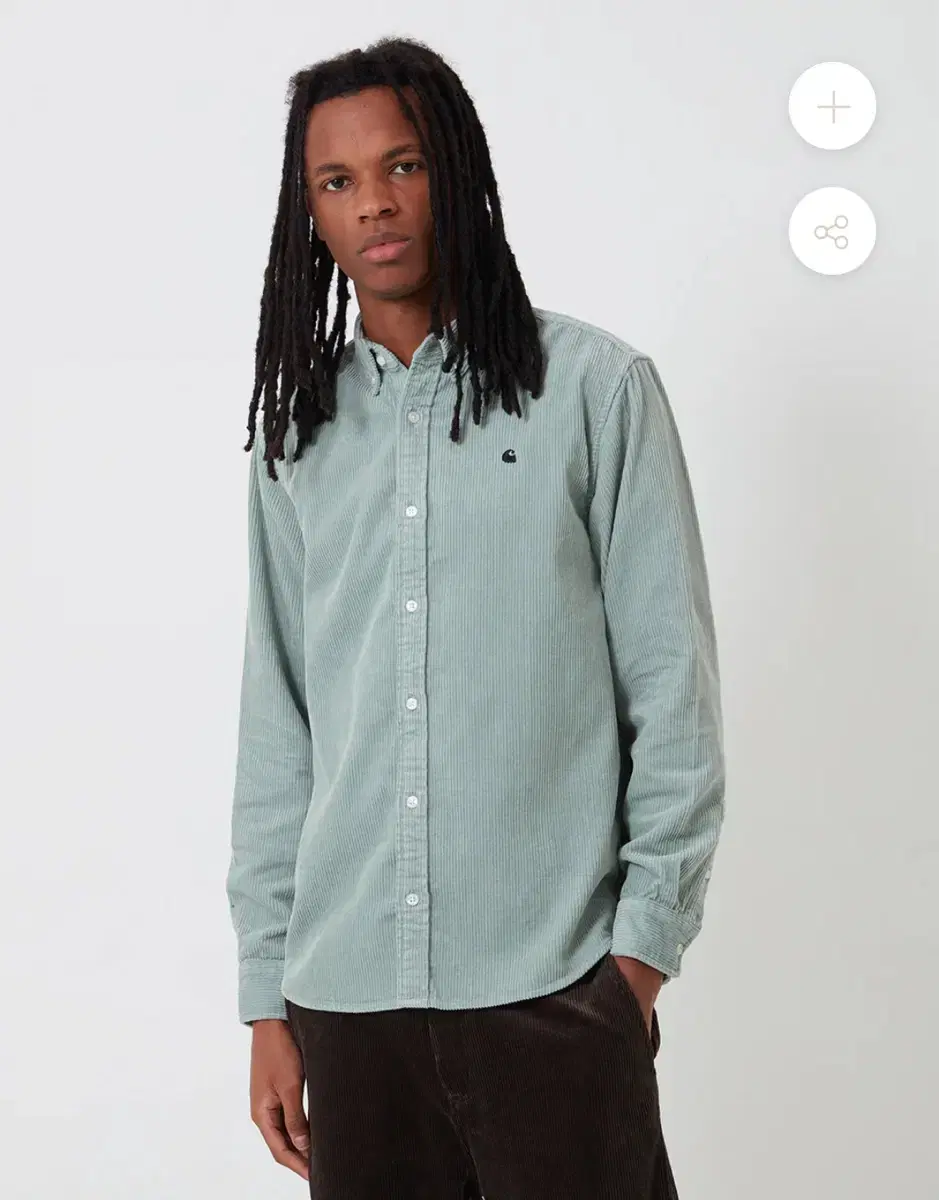 Calhart Pastel Green Corduroy Shirt