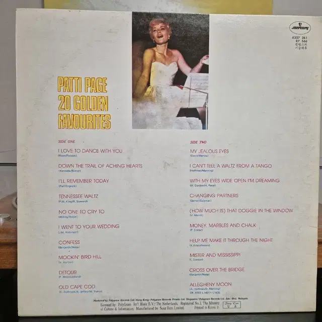 LP 패티페이지 patti page 20 golden favourites