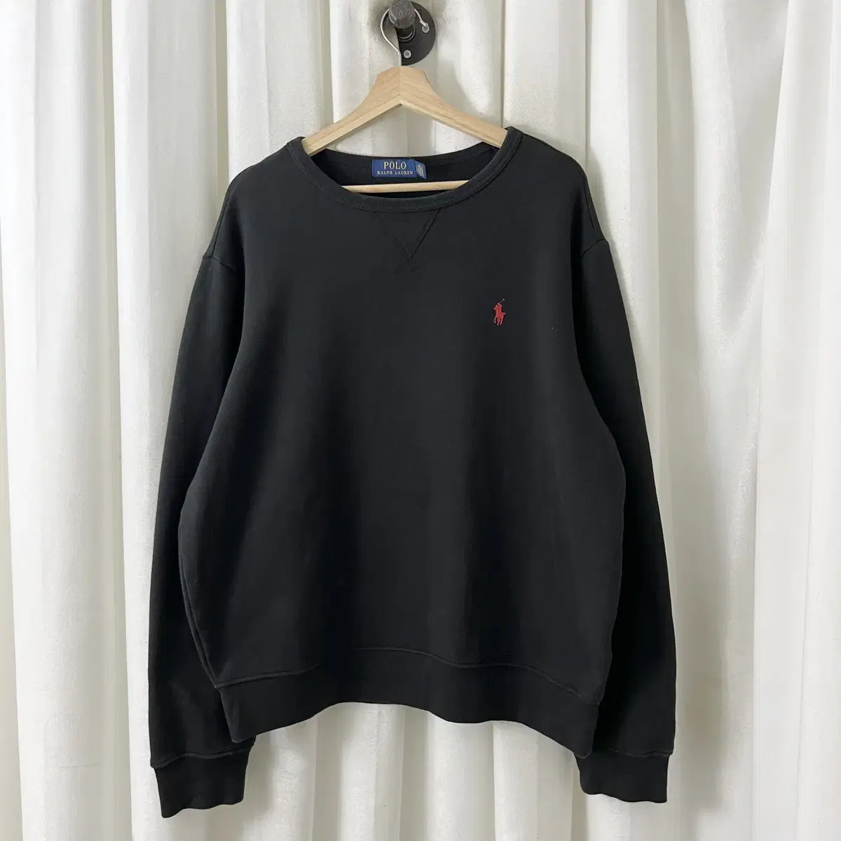 Polo Ralph Lauren Black Red Pony Cotton Sweater