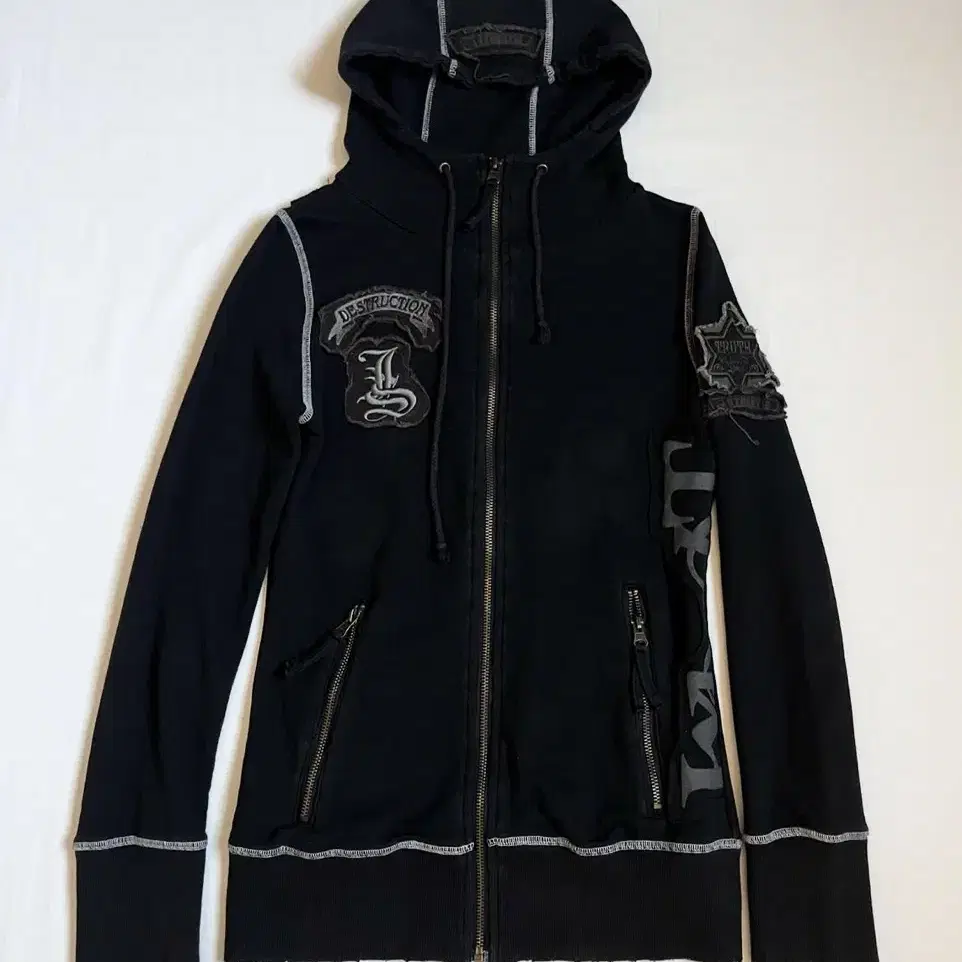 Y2K Embroidered Patch Hood Cutsew