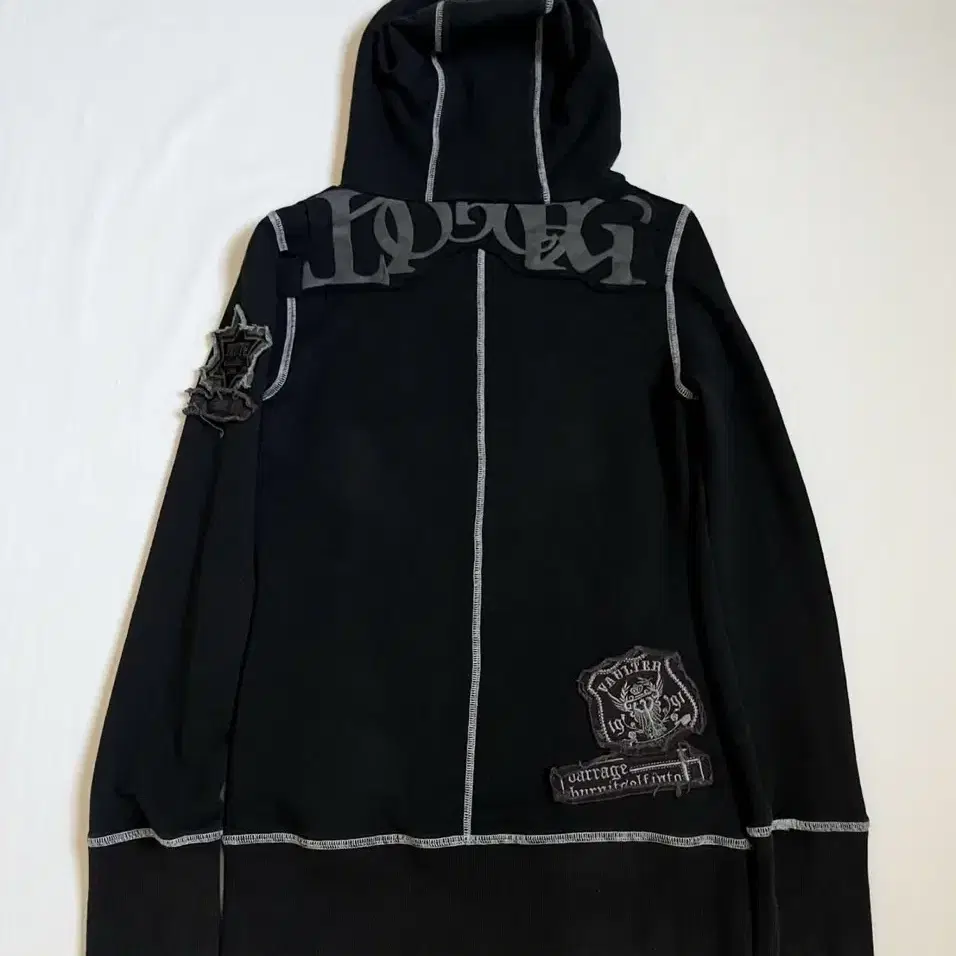 Y2K Embroidered Patch Hood Cutsew