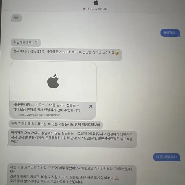 아이패드 미니5 64기가 배터리성능 92프로