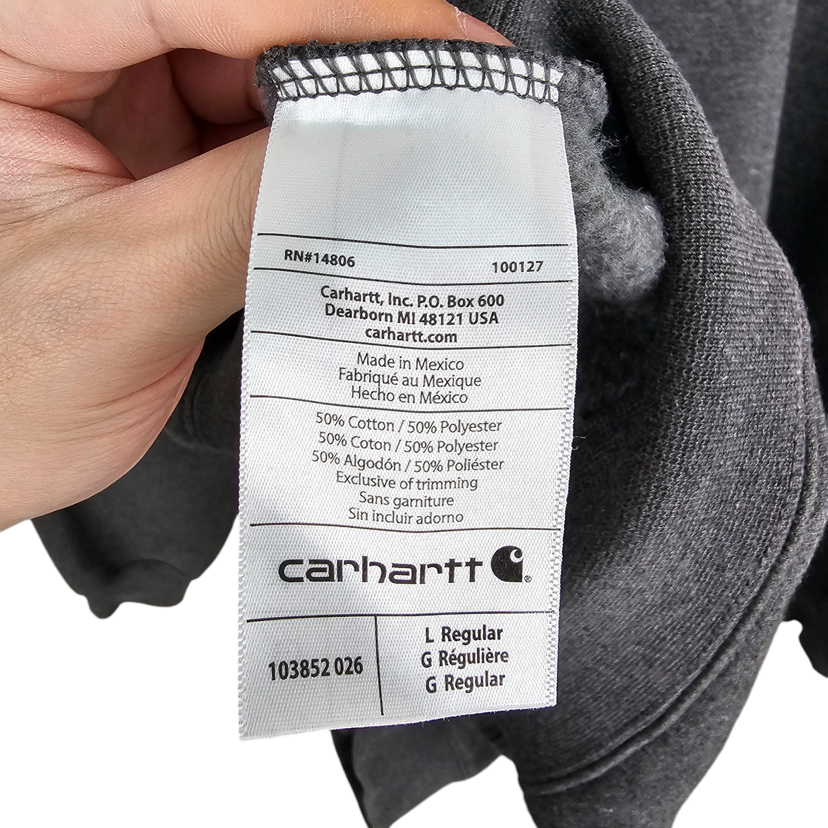 [L] carhartt 칼하트 그레이 포켓 기모 맨투맨