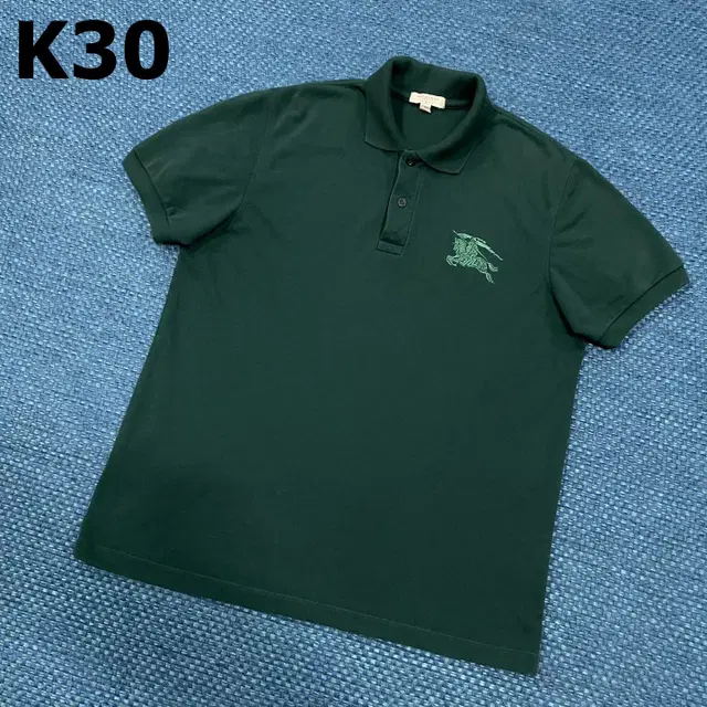 [XL] 버버리 스몰로고 PK 반팔 카라 티셔츠 그린 K30