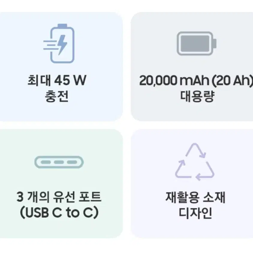 새상품)삼성 정품 초고속충전 45W 보조배터리 20000