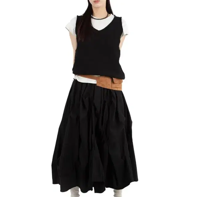 릿킴 GATHERED MAXI SKIRT 화이트 M사이즈