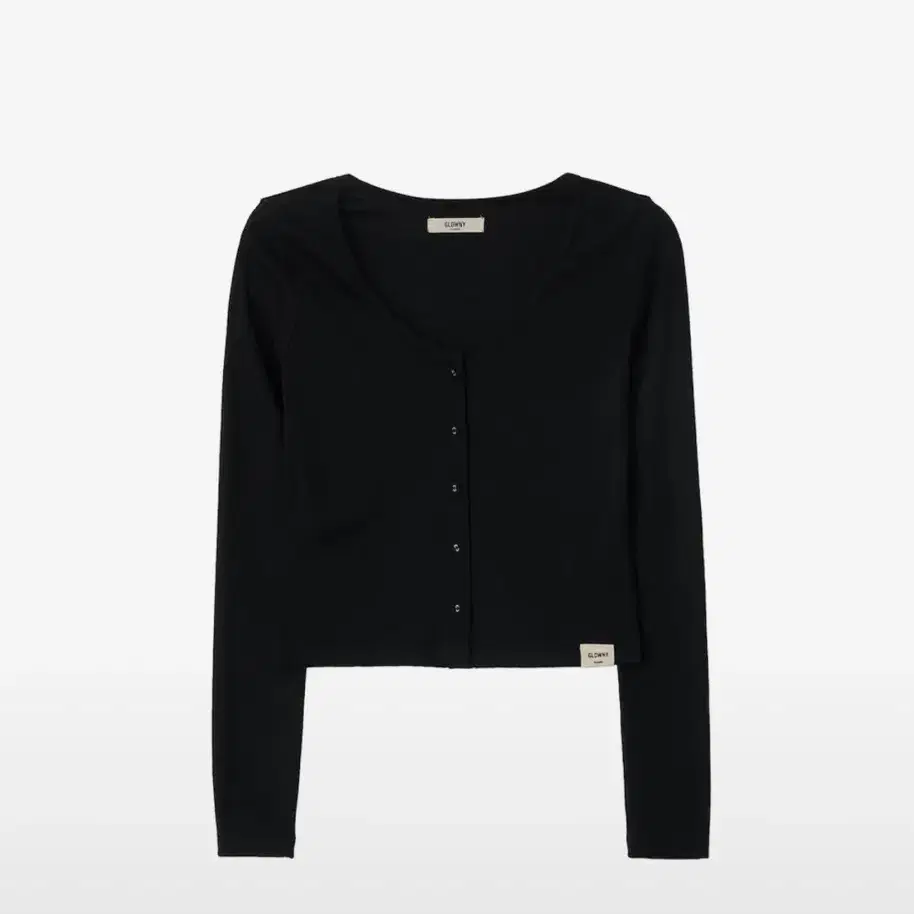 글로니 G CLASSIC RIB V-NECK CARDIGAN 블랙