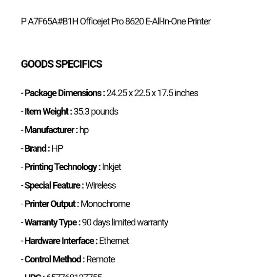 올인원 프린터 hp officejet pro 8620 무한공급기 프린터(