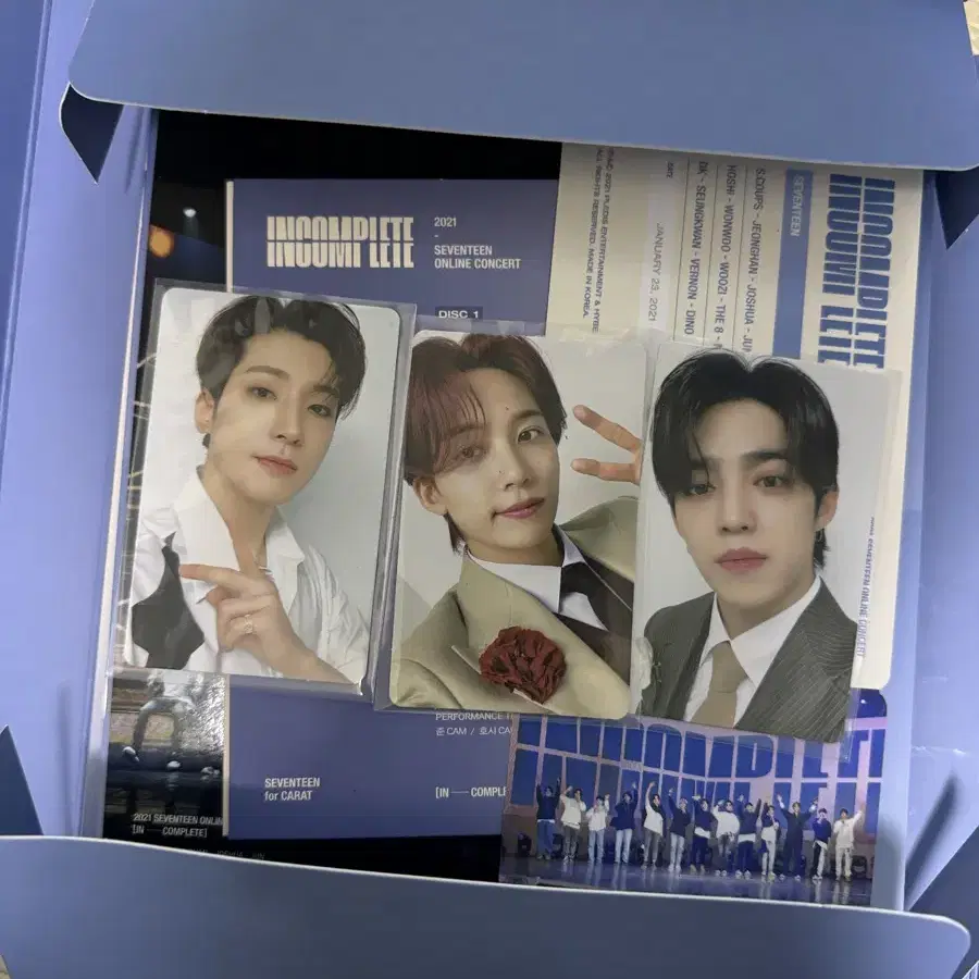 급처!!!!) 세븐틴 incomplete 인컴플릿 dvd 포카 풀셋 양도