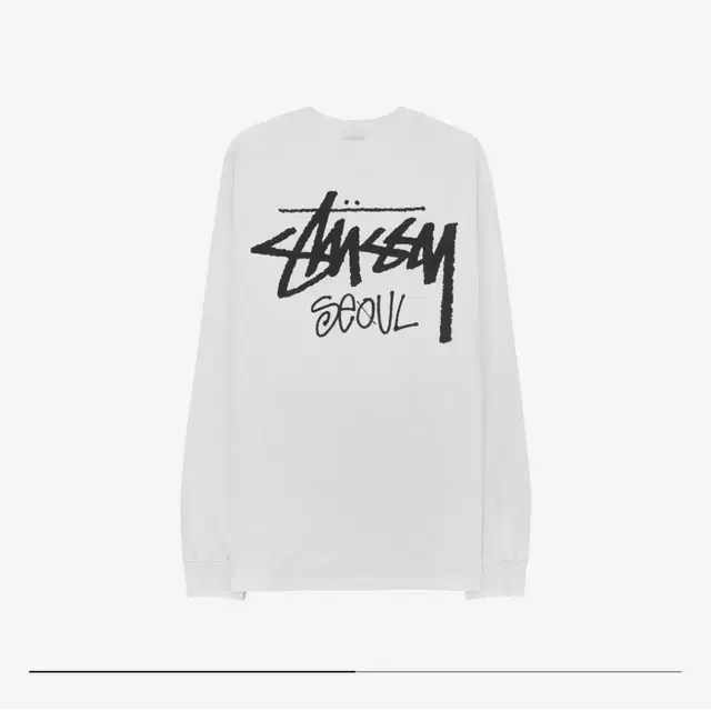 (미개봉 새상품)Stussy 스투시 스탁 서울 롱슬리브 화이트 2024