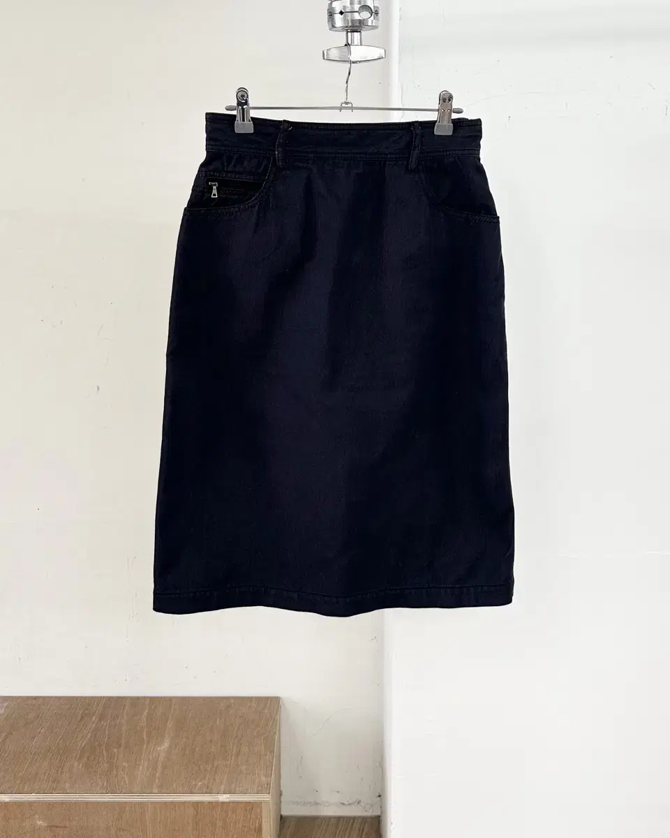 Prada Deep Denim Midis Skirt