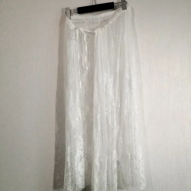 Lace layered wrap long skirt