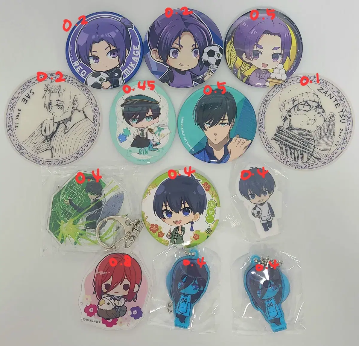 BLUELOCK ClearSheet Canbadge acrylic keyring Isagi Chigiri Leo Rin Sae Zantetsu