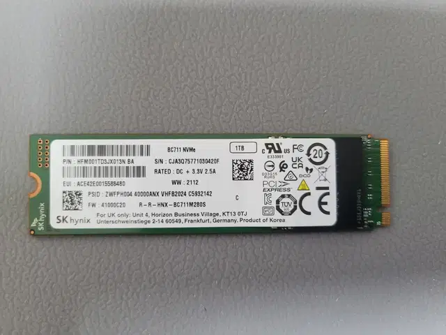 SK하이닉스 BC711 M.2 NVME 1 tb 택포 7.5