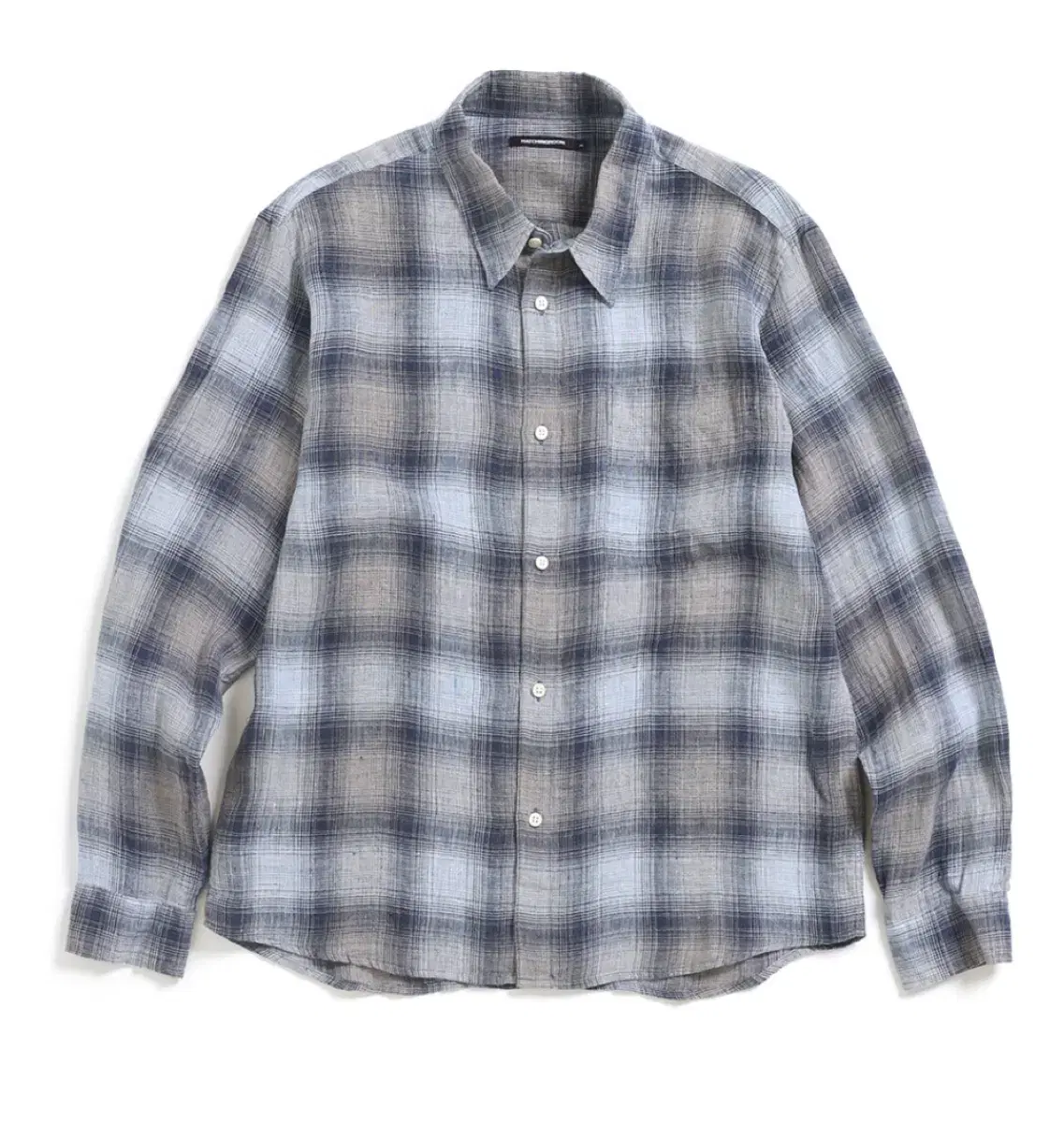 Hatching Room Museum Shirt Linen Check bloo Gray Size 4