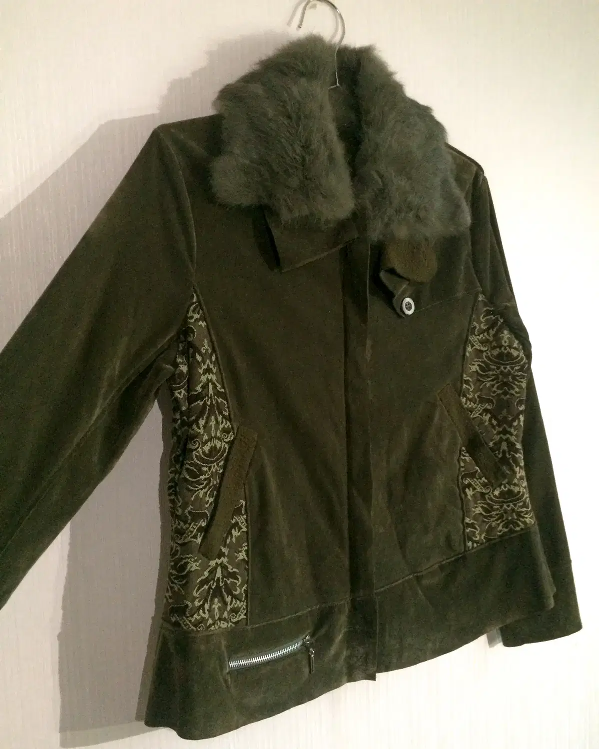 Oriental rabbit fur collar jacket