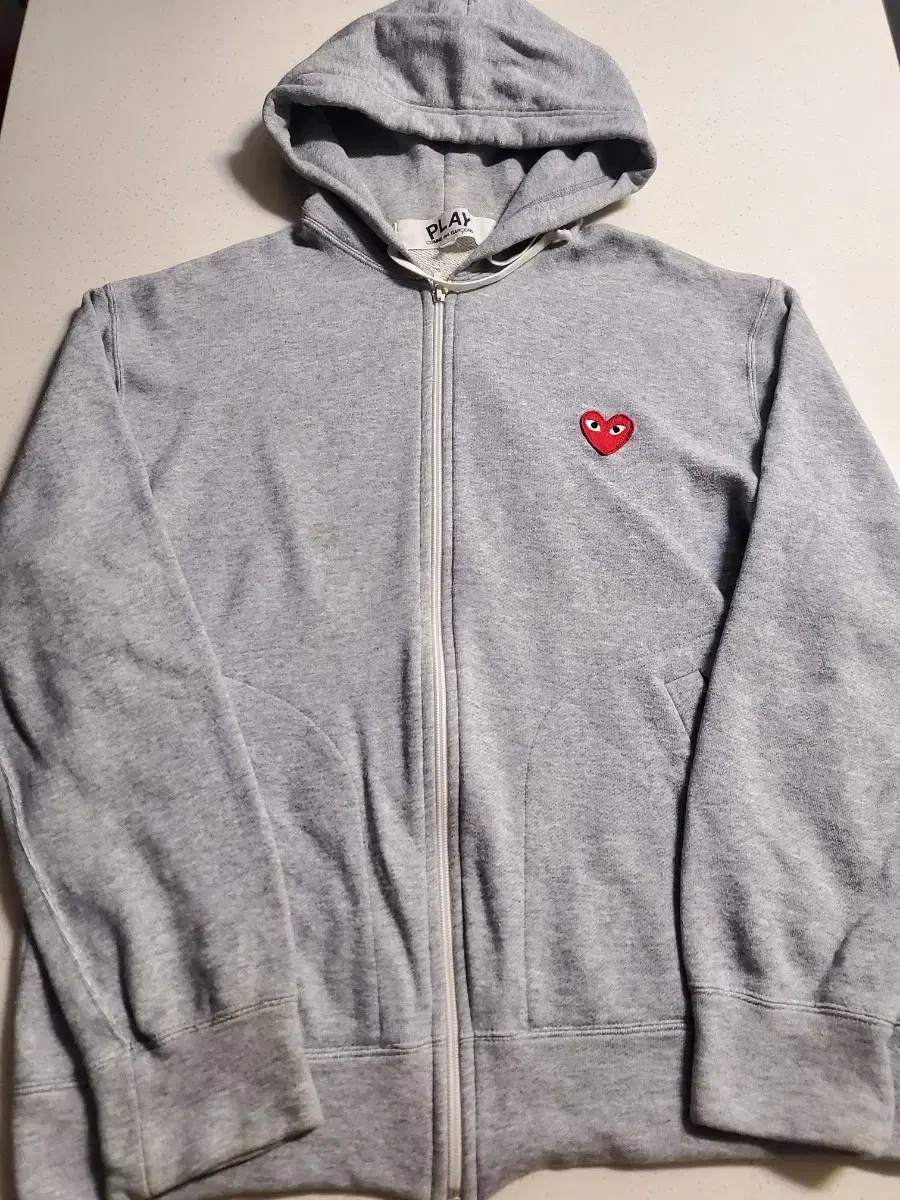 [L]Comme des Garçons Song Red and Pen Hooded Zip Up