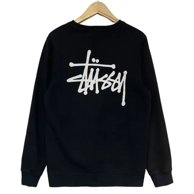 스투시 Stussy 베이직 로고 맨투맨 블랙