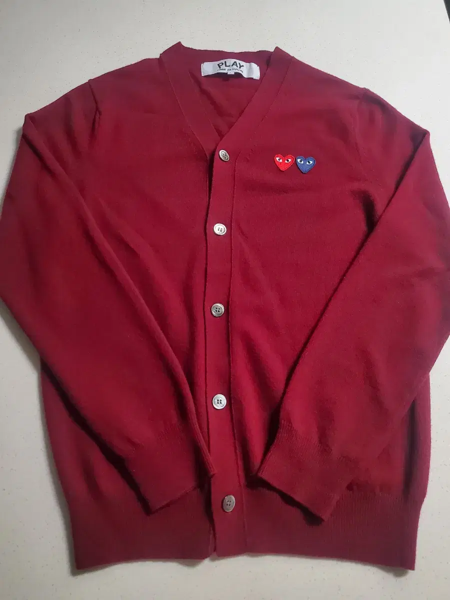 [L]Comme des Garçons Song Double Waffen Cardigan Burgundy