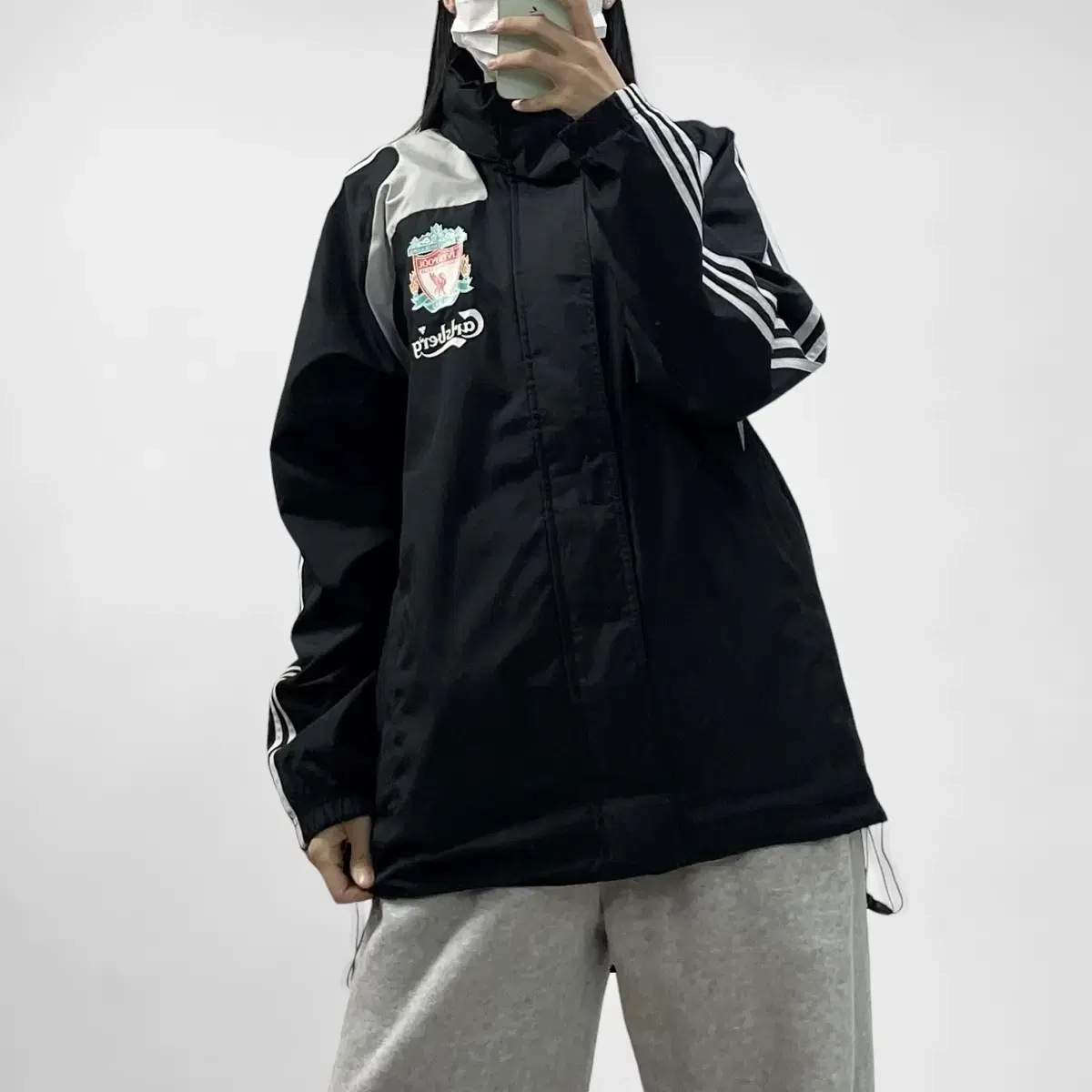 Adidas Liverpool Windbreaker Jacket 08-09 Black