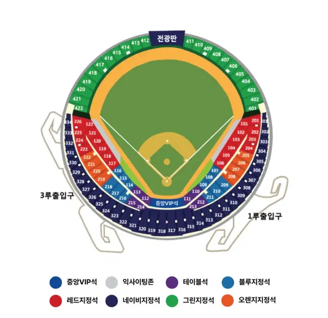 10월 3일(목) 와일드카드결정전 2차전 두산vsKT 외야 3루 2연석