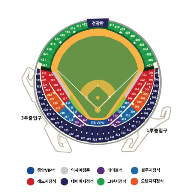 10월 3일(목) 와일드카드결정전 2차전 두산vsKT 외야 3루 2연석