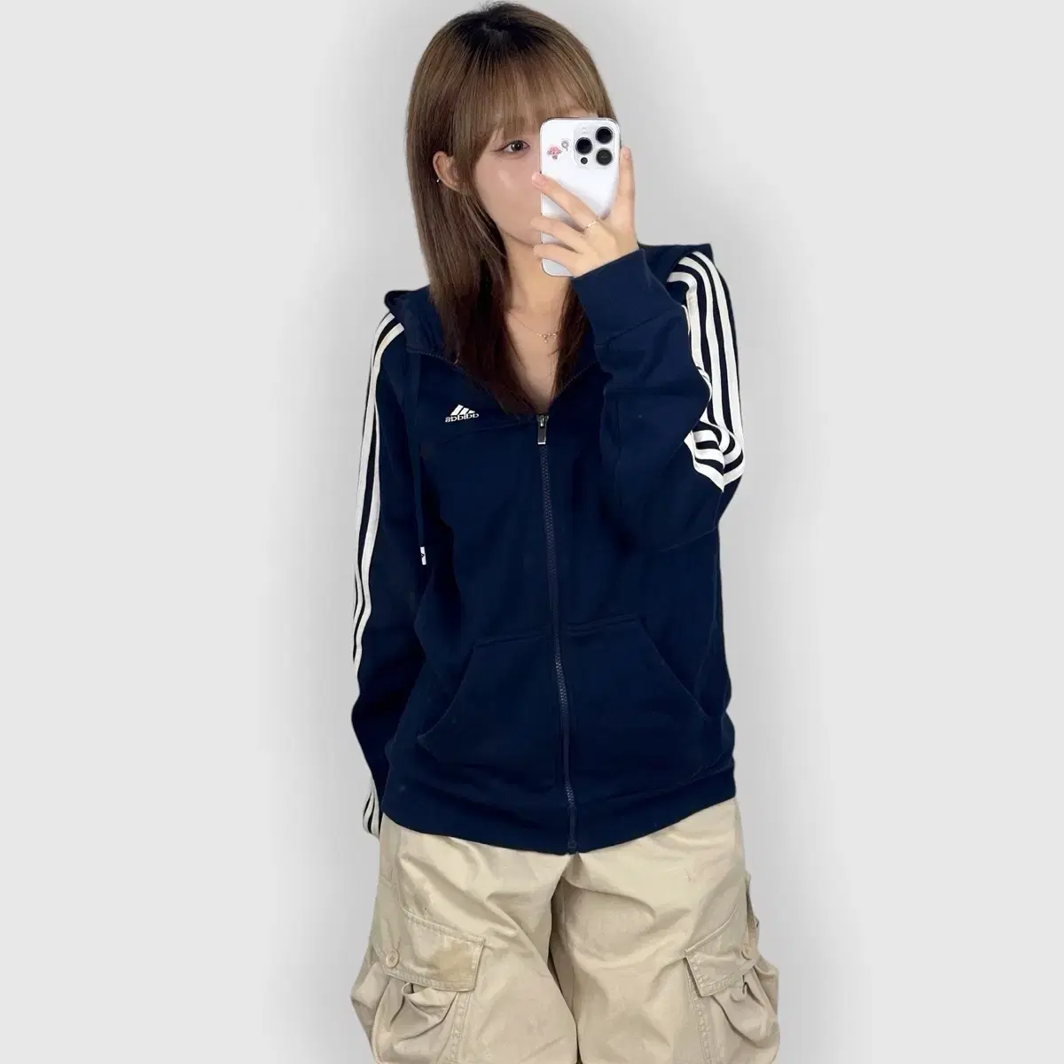 Adidas Hoodie Zip Up Navy 95