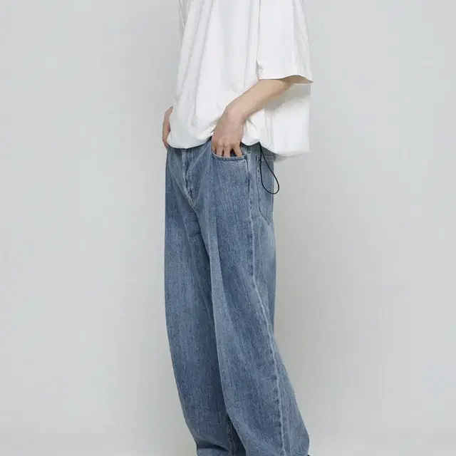 비긴202 One Tuck Wide Slacks Denim Pants