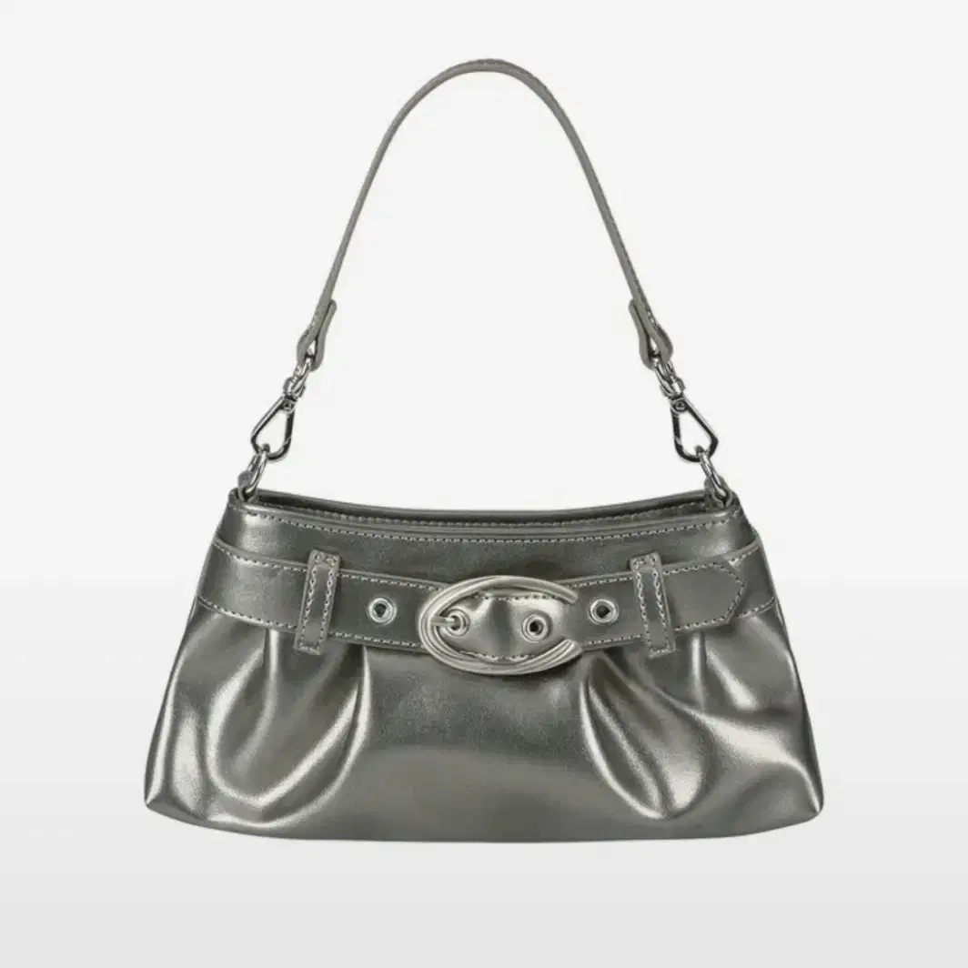 큐리티 실버 미니백 C BELTED HOBO MINI BAG_SILVER