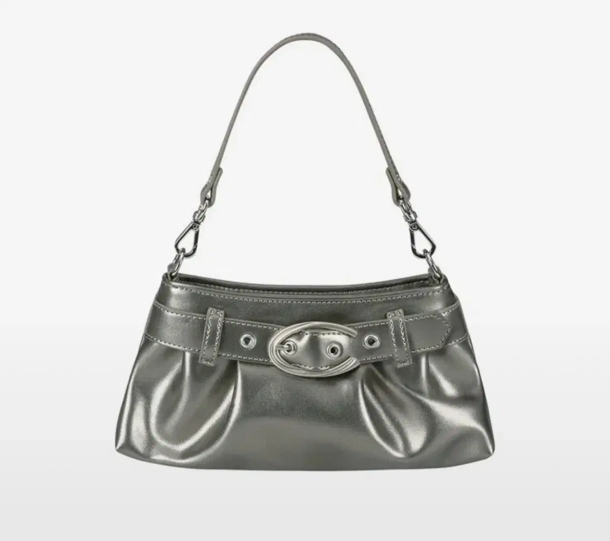 큐리티 실버 미니백 C BELTED HOBO MINI BAG_SILVER