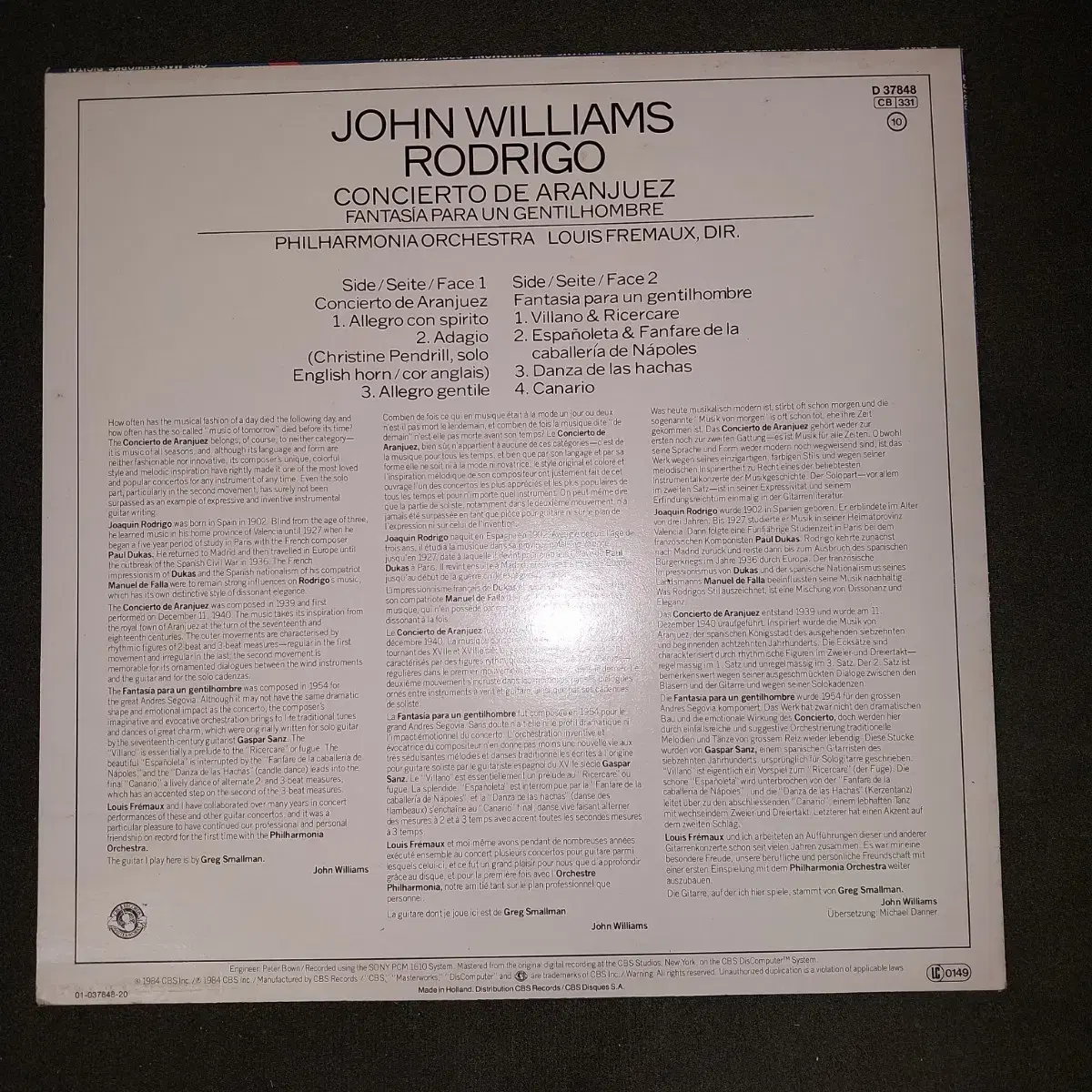 JOHN WILLIAMS RODRGO(존윌리암스)수입LP